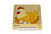Chicken Lifecycle 4 Layers Puzzle Board