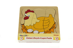 Chicken Lifecycle 4 Layers Puzzle Board