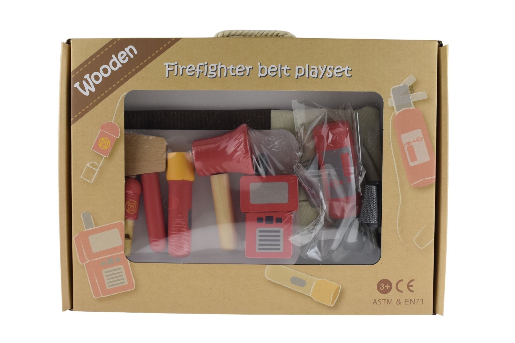 Wooden Firefighter Belt Playset