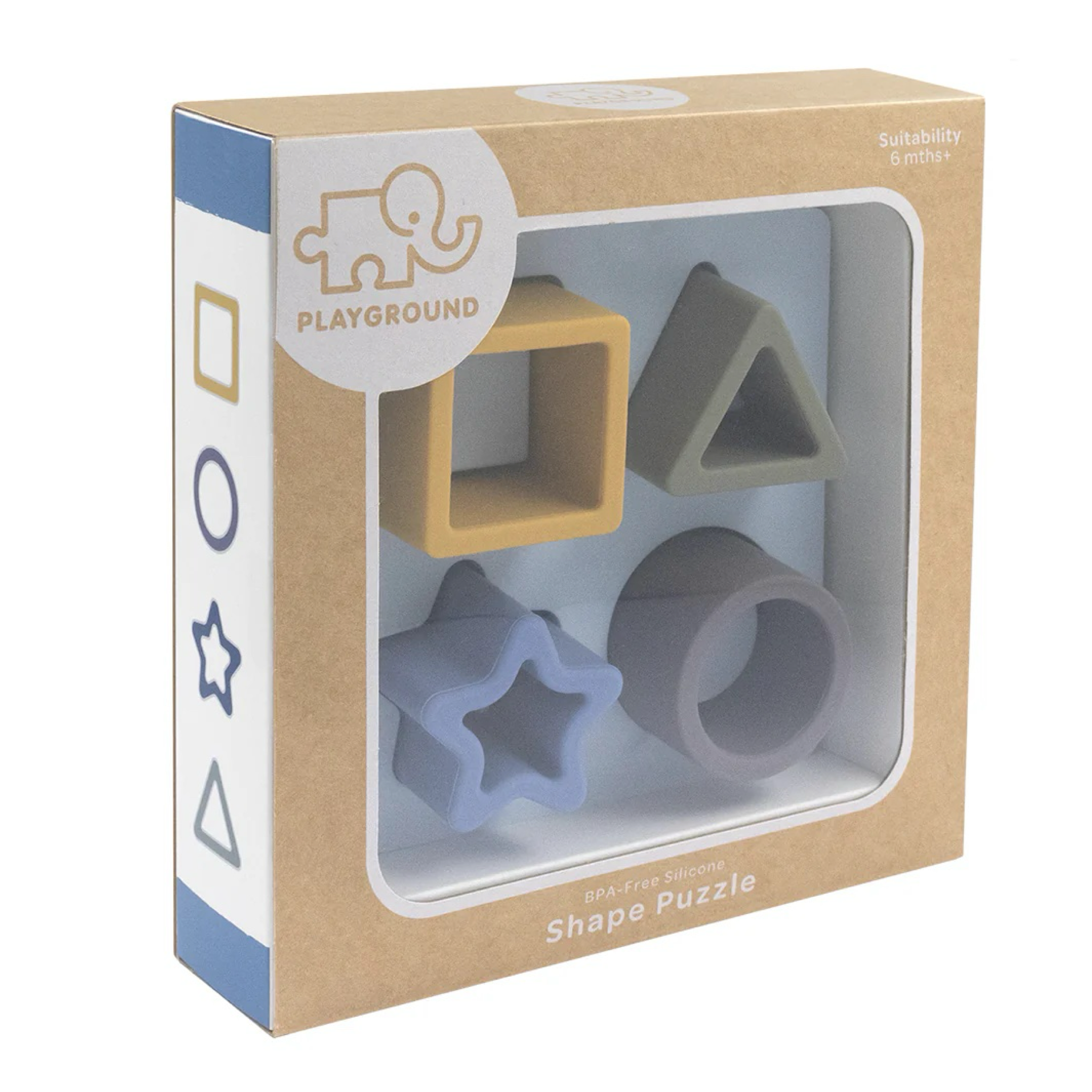 Silicone Shape Puzzle - Steel Blue