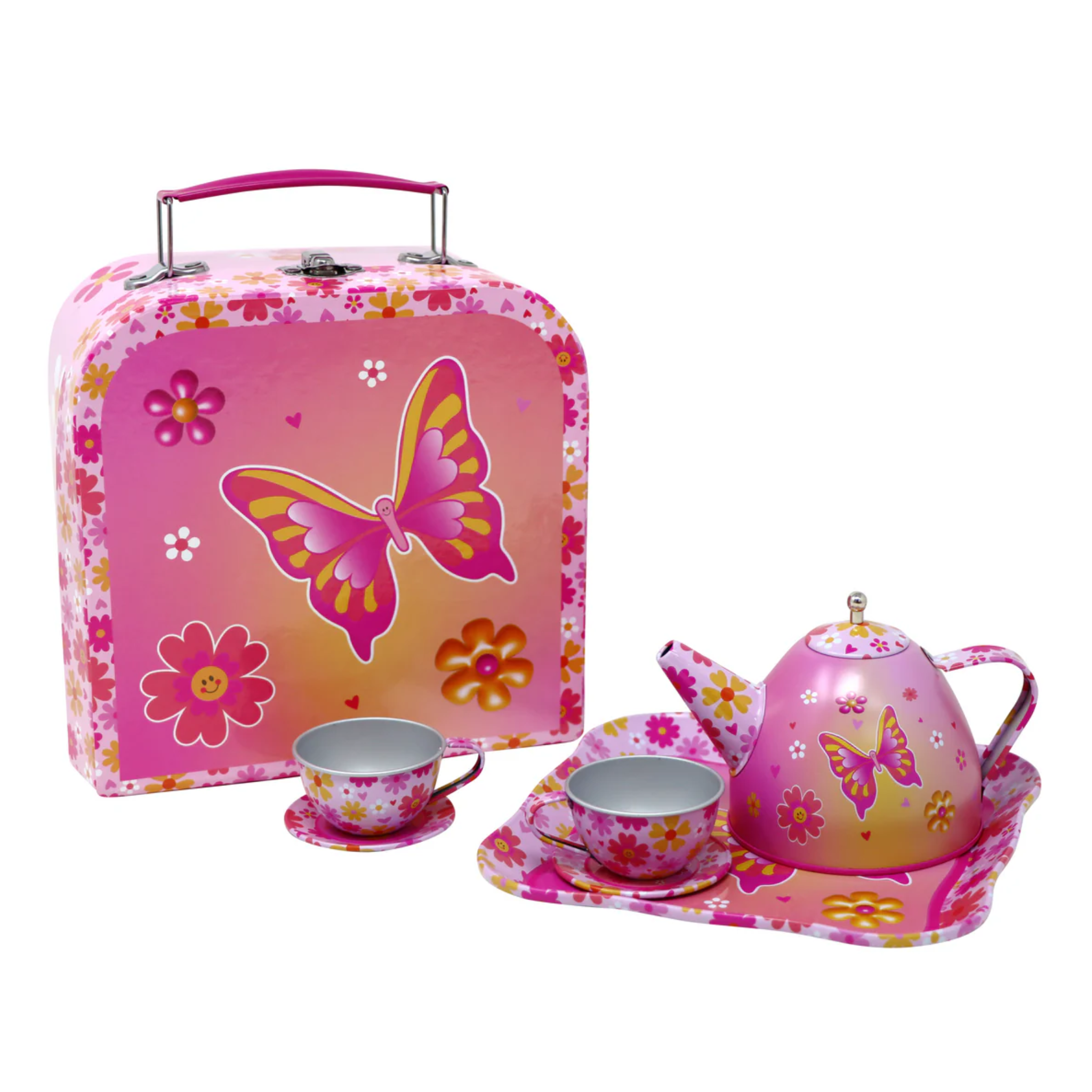 Vibrant Vacation 7 Piece Tin Tea Set