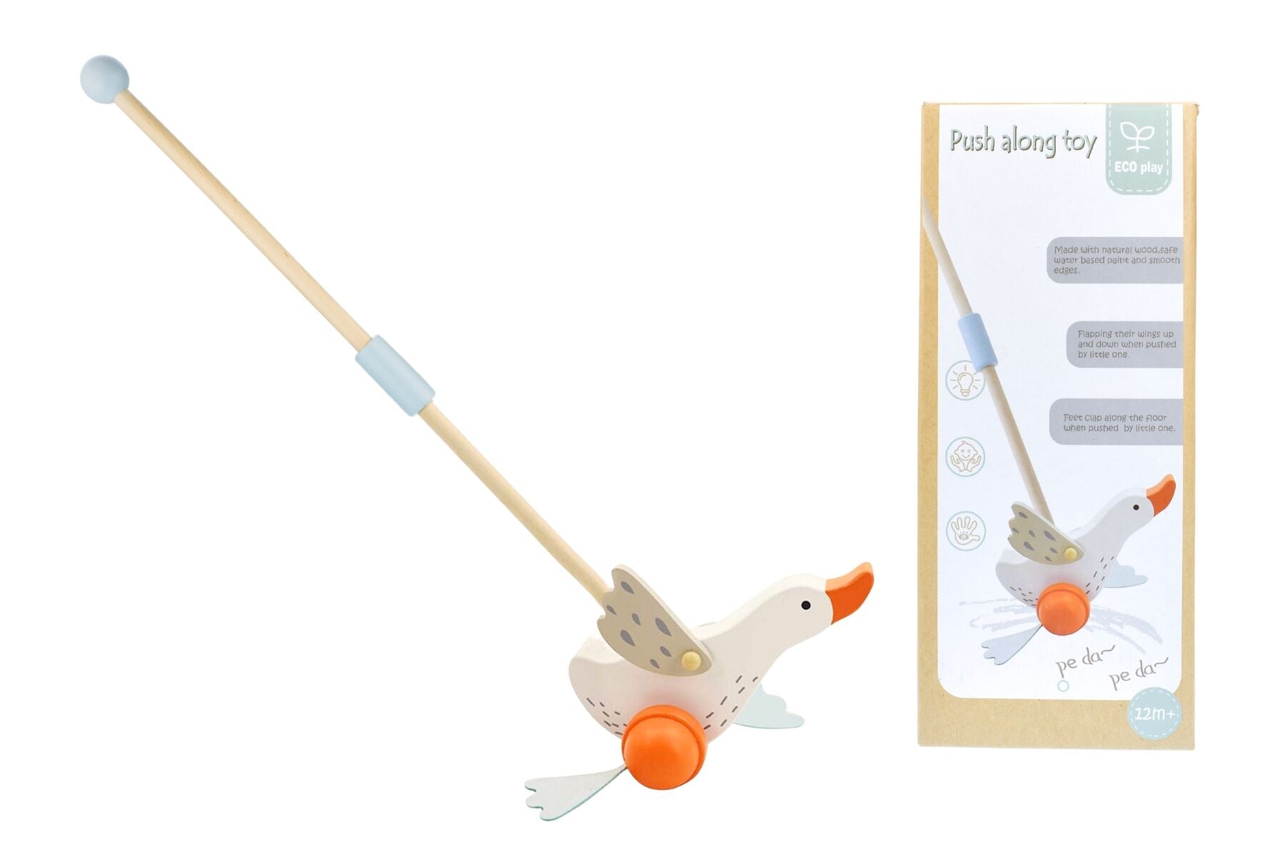 Push Along Wooden Goose