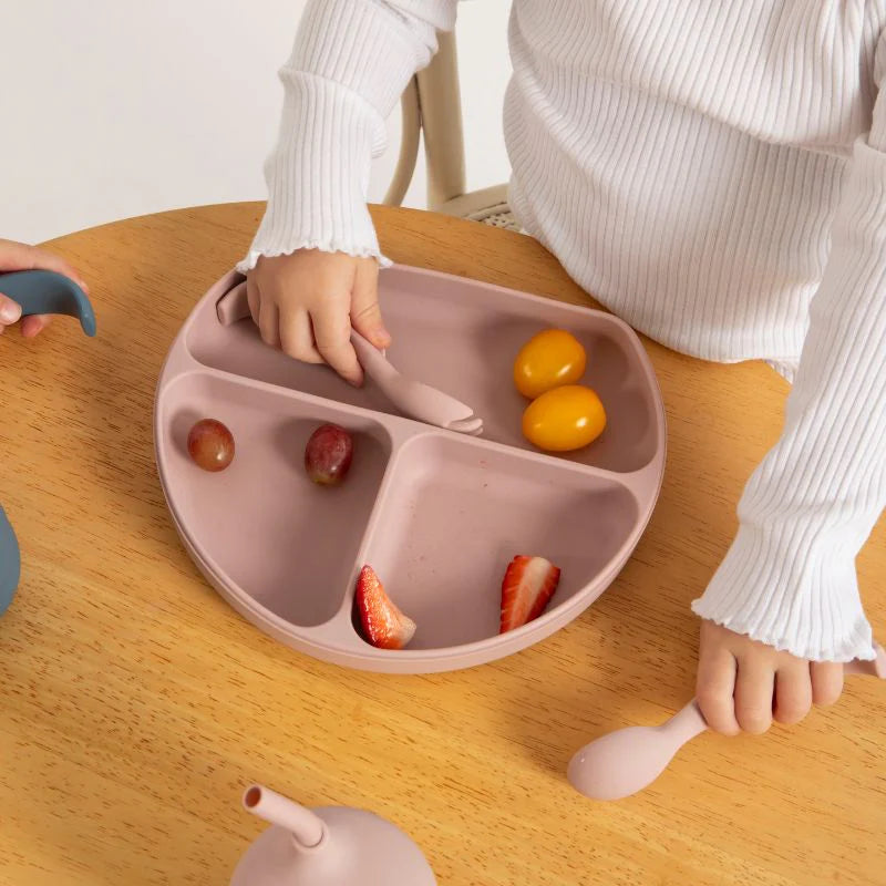 Silicone Plate with Straw and Spoon