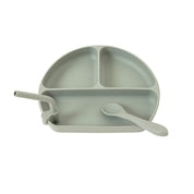 Silicone Plate with Straw and Spoon