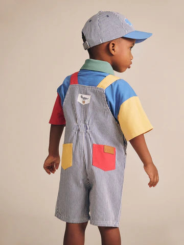 Classic Stripe Short Overalls