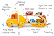 Wooden Car Carrier with Sound and Light