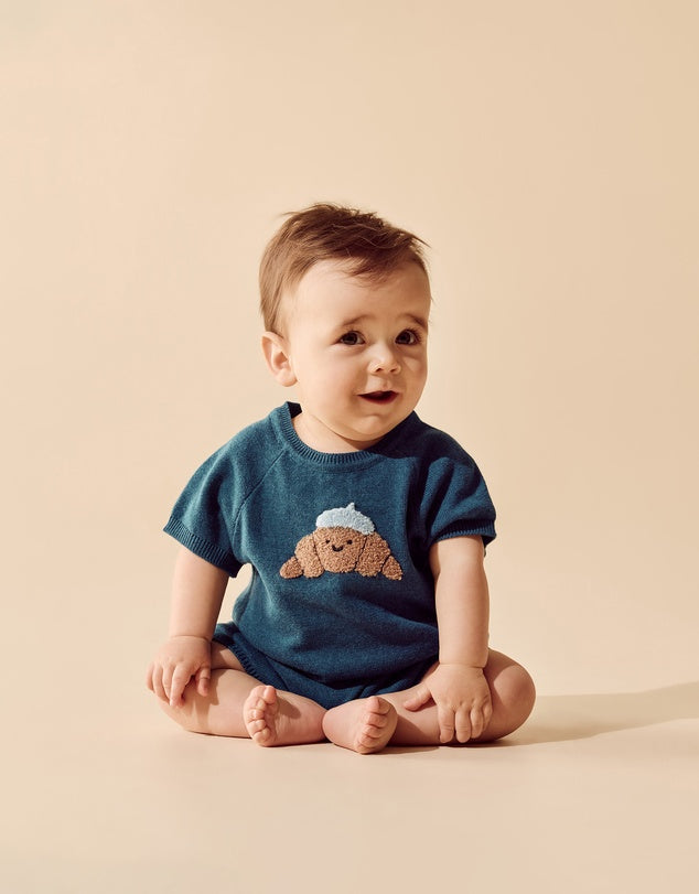 Little Croissant Organic Knitted Growsuit