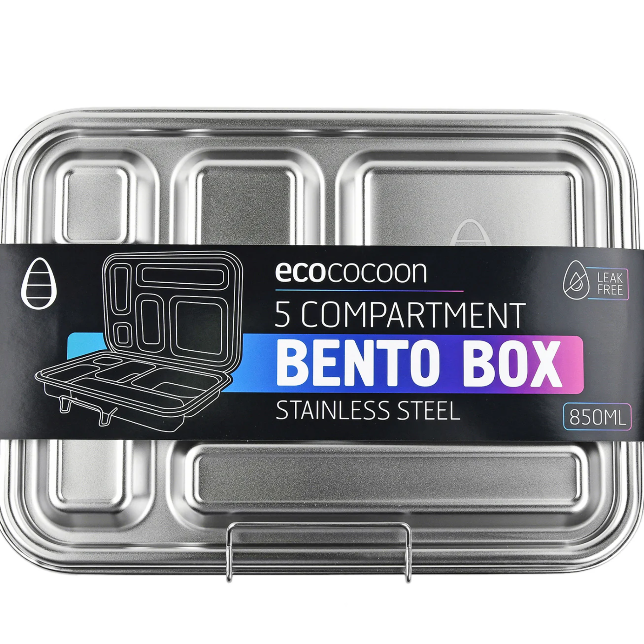 Bento 5 Lunch Box Stainless Steel - Blueberry