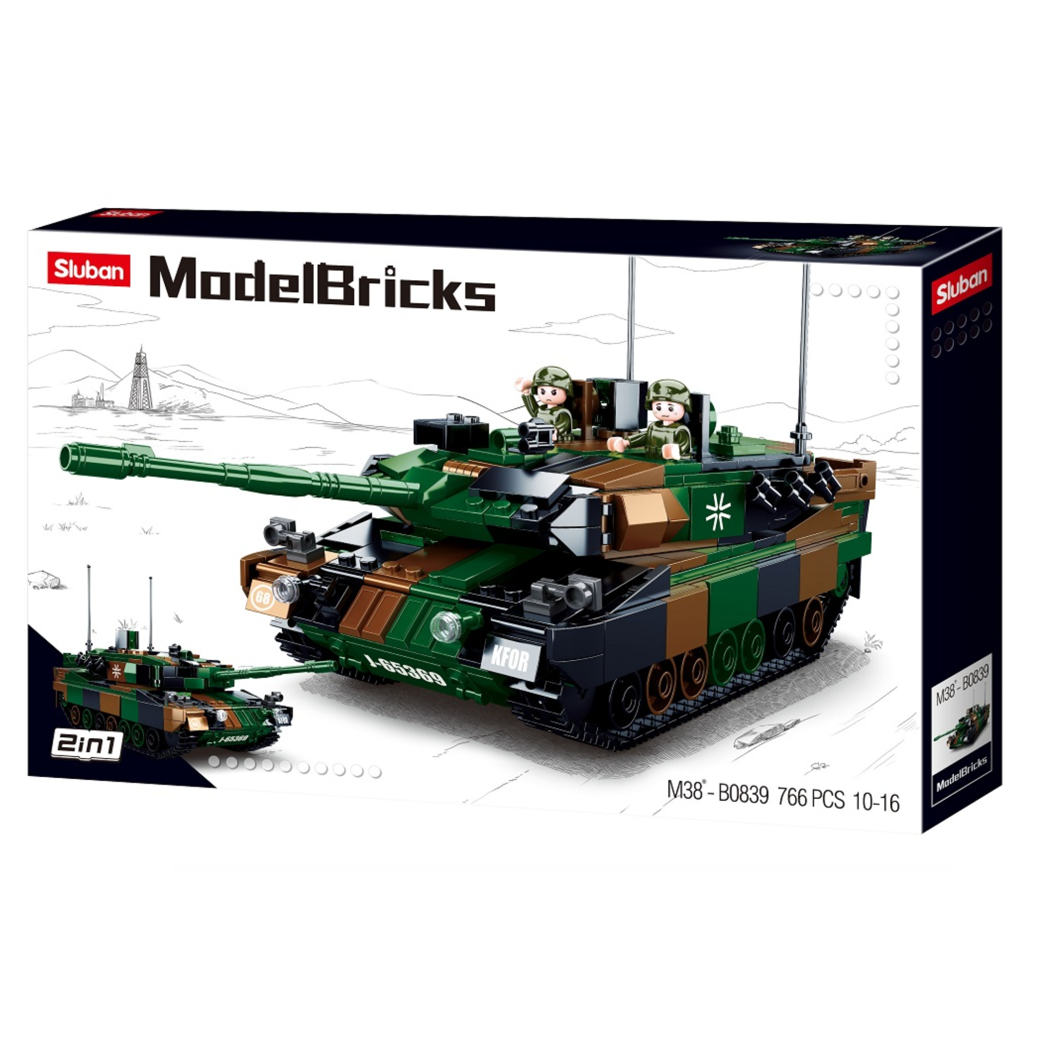 B0839-  MB LEOPARD 2A5 MAIN BATTLE TANK 766 PCS AGES 10+ C12