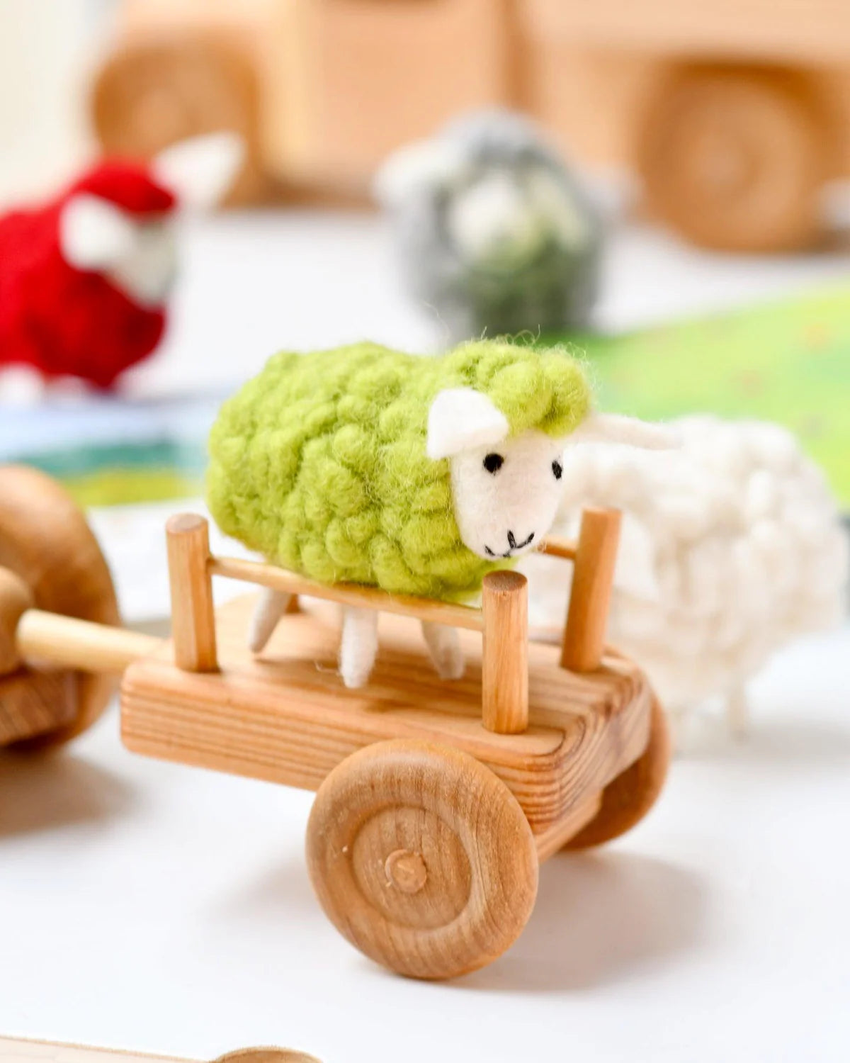 Felt Green Sheep Toy