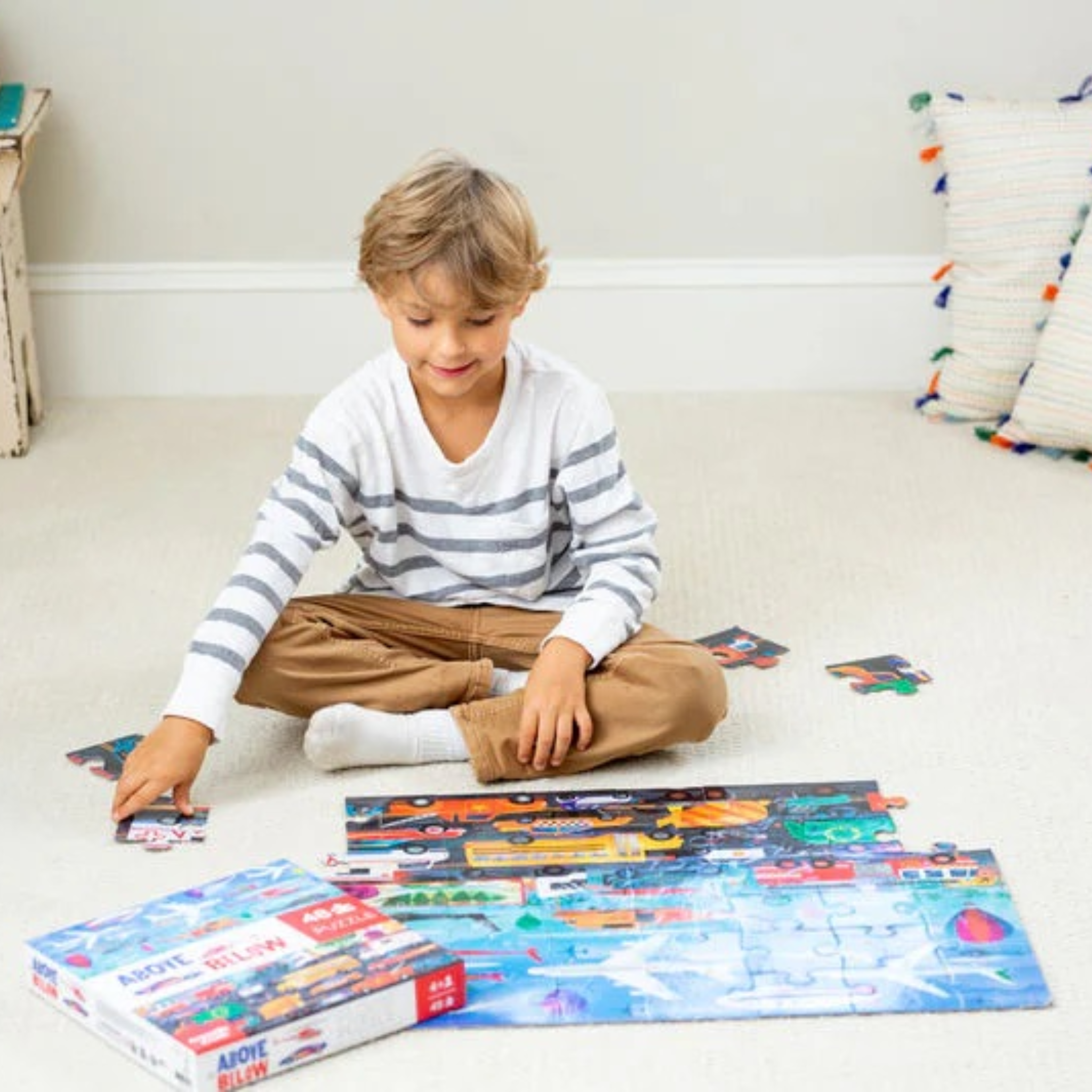 Above & Below Puzzle 48pc- Things that Go