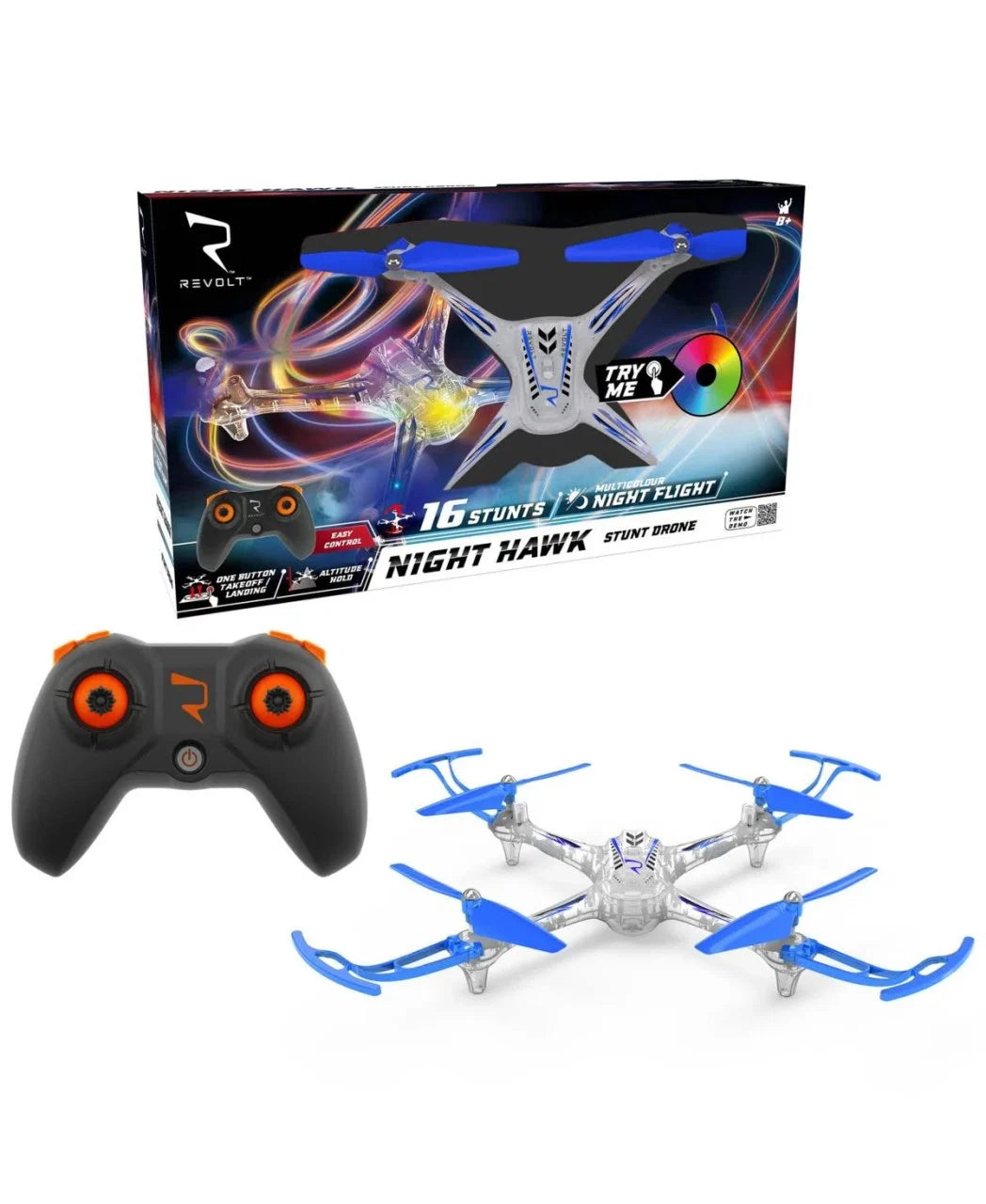 Revolt Radio Control Night Hawk Stunt Drone With 16 Stunts