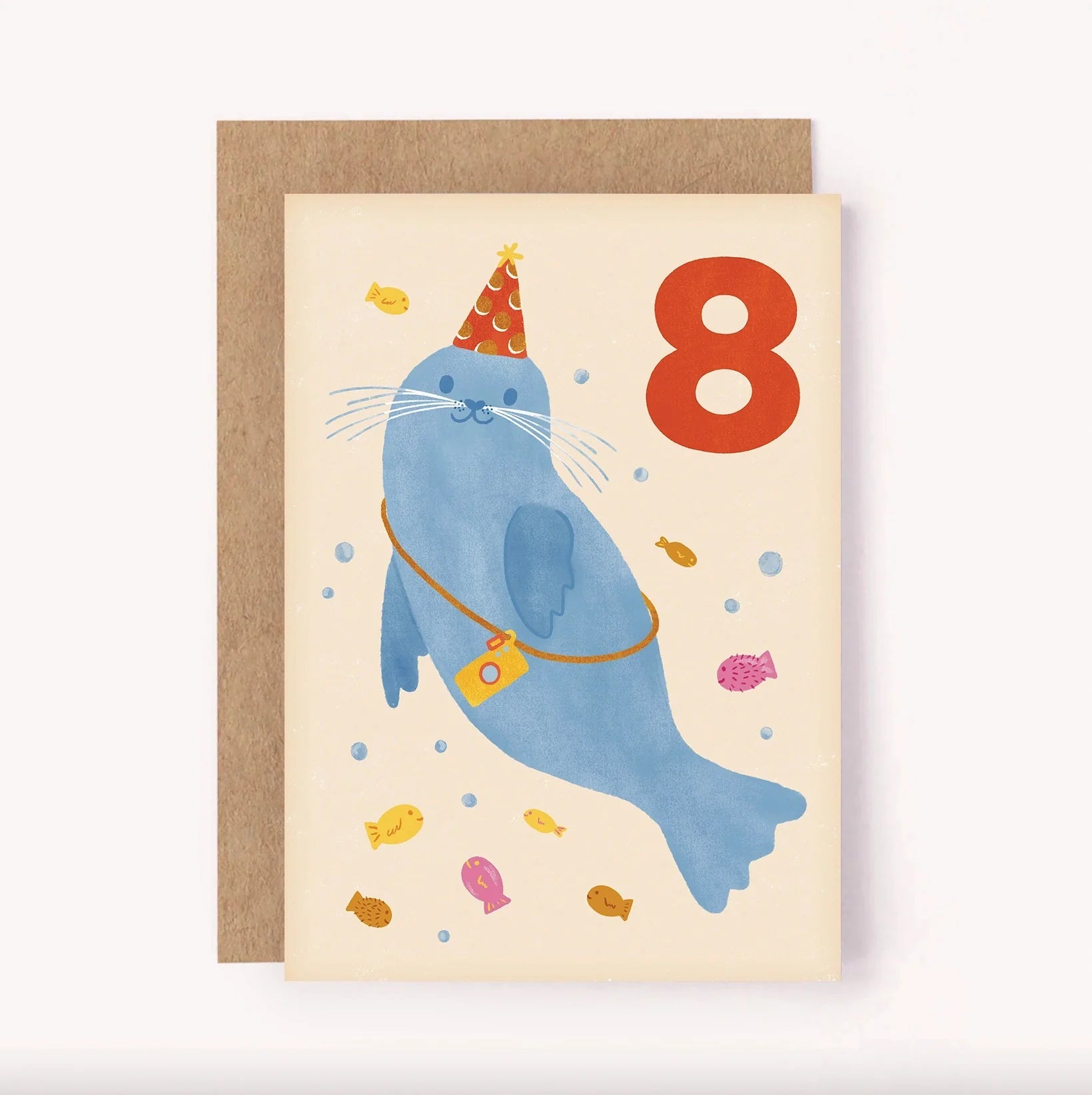 Greeting Birthday Card Age 8 Seal