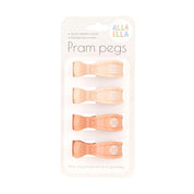 4 Pack Pram Pegs - Cream/Peach