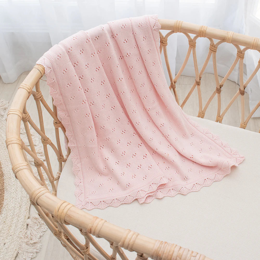 Lattice Baby Blanket - Blush