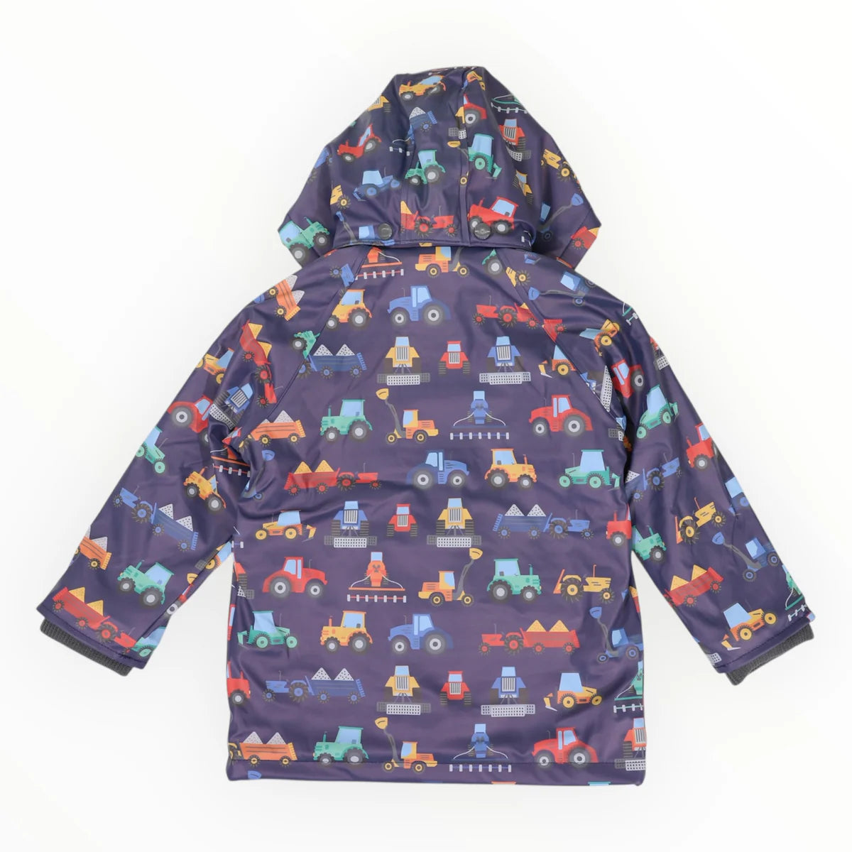 Farm Machine Print Raincoat Navy