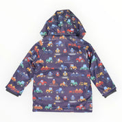 Farm Machine Print Raincoat Navy
