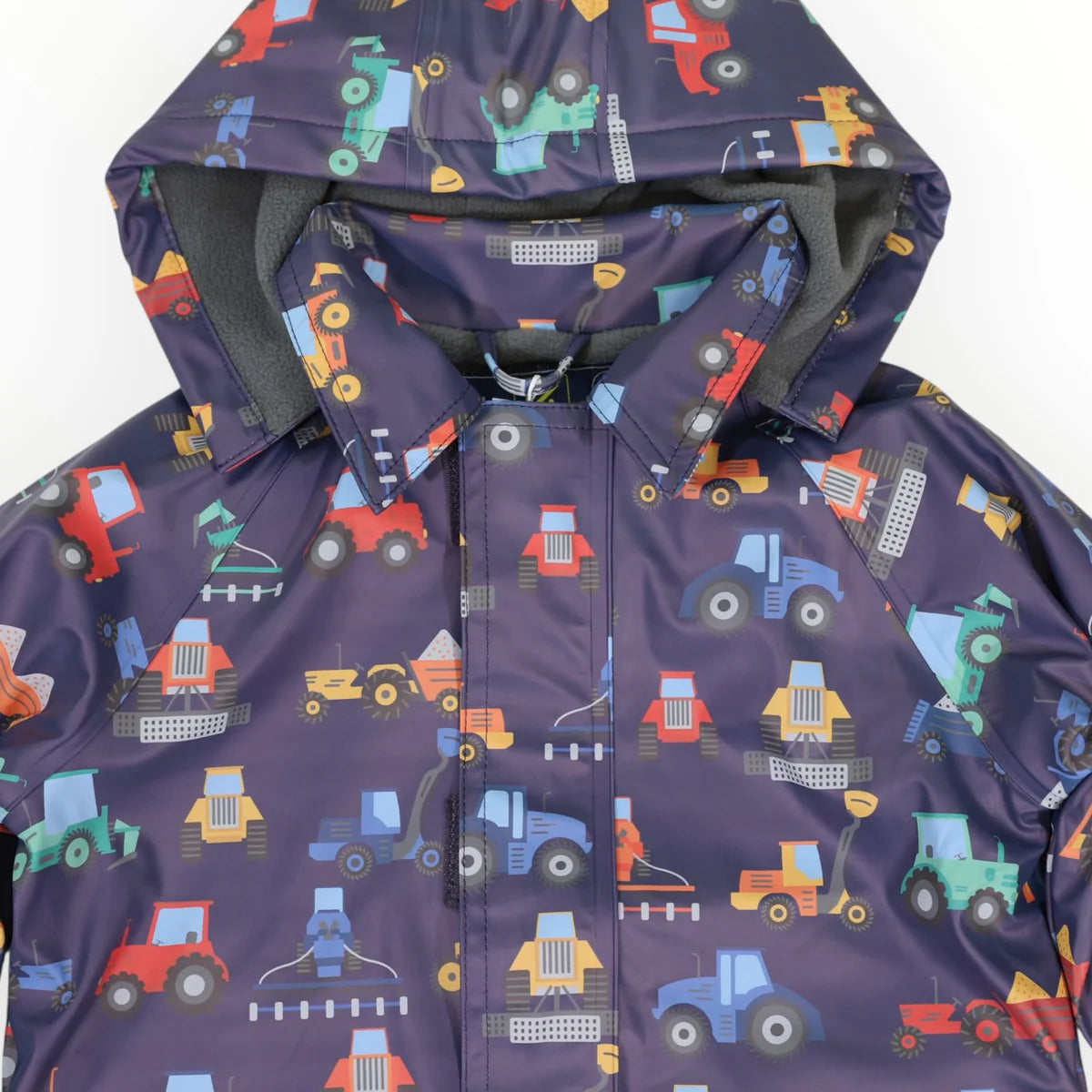 Farm Machine Print Raincoat Navy