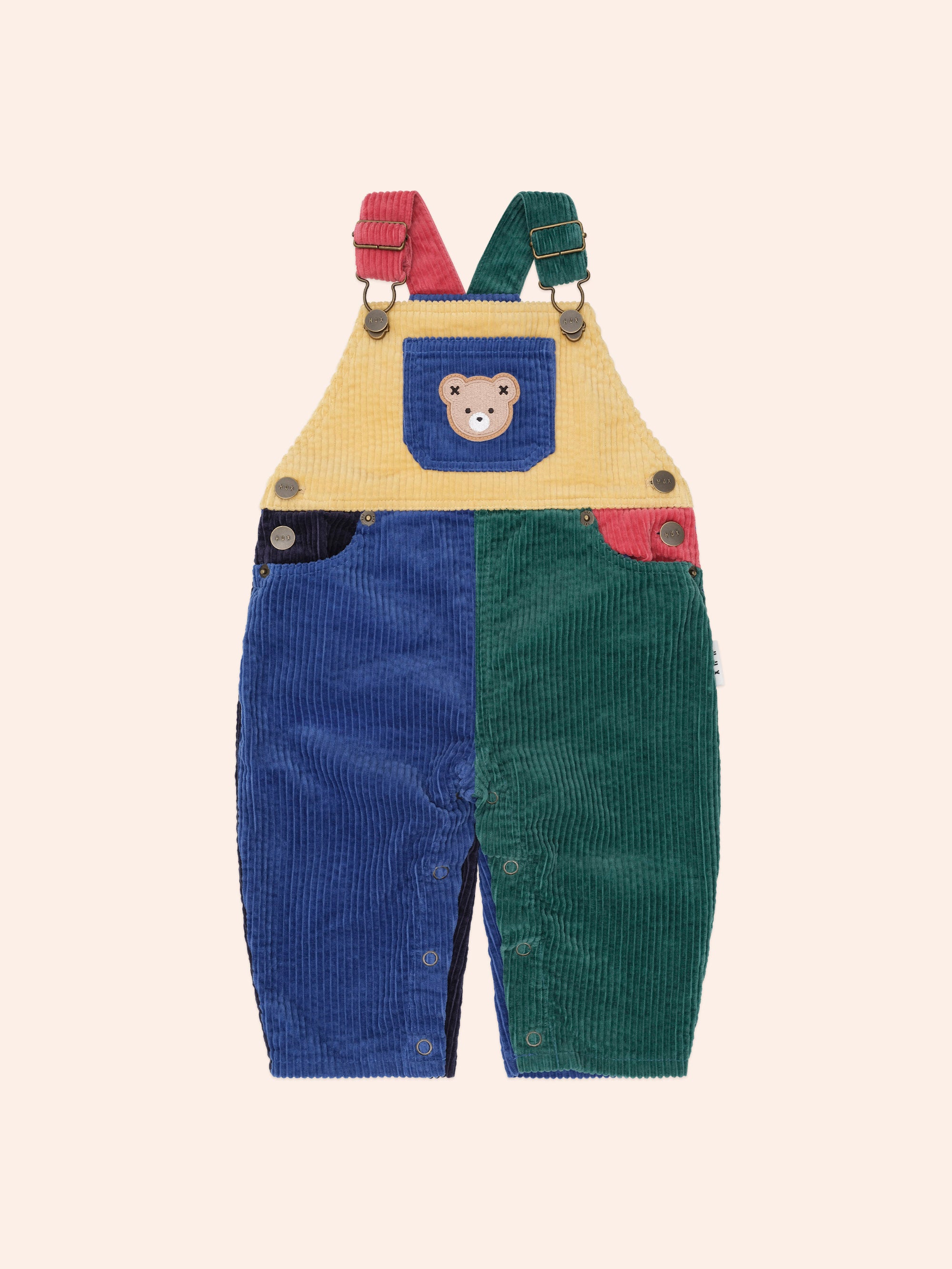 Colour Block Cord Overalls