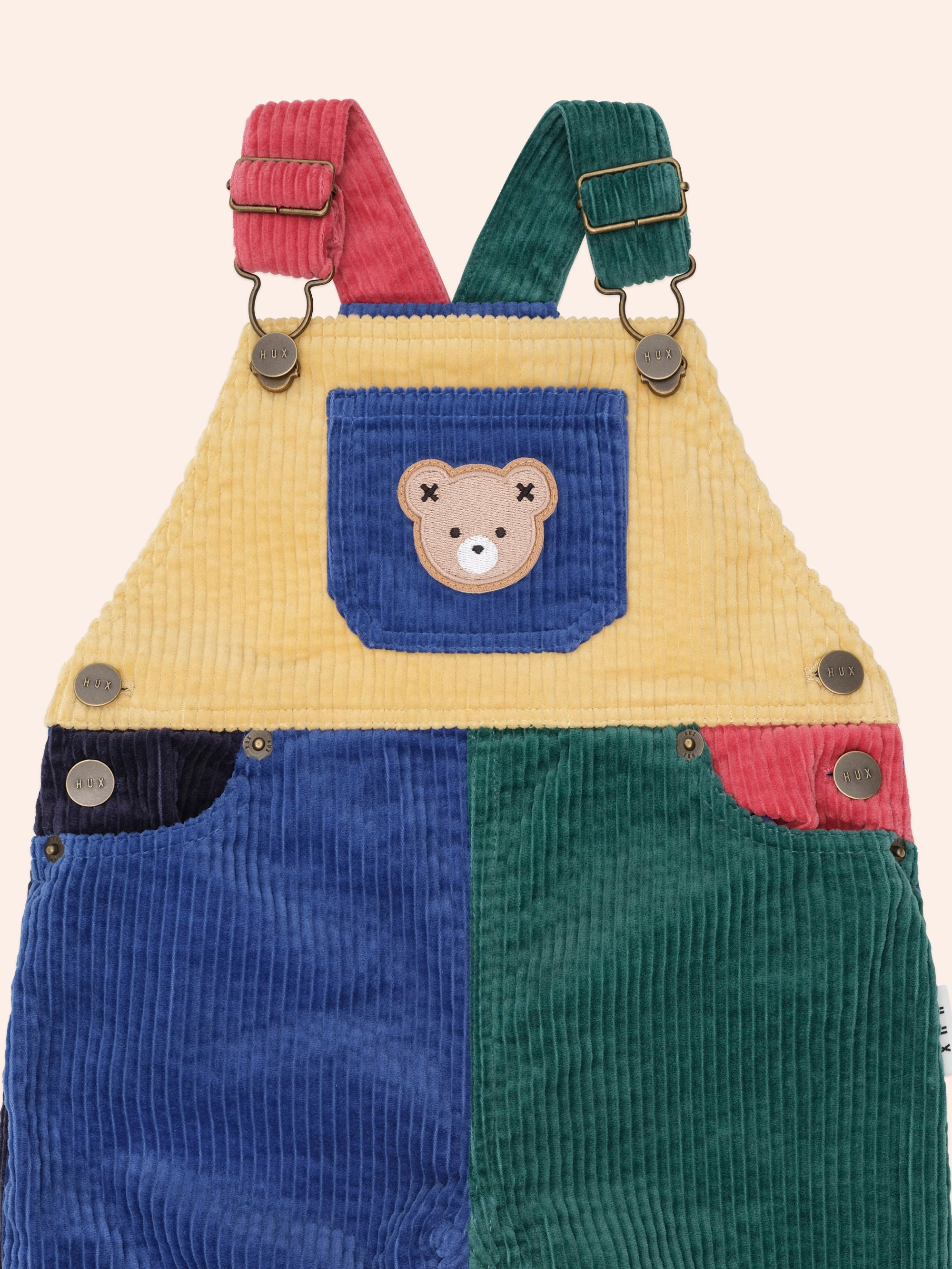Colour Block Cord Overalls