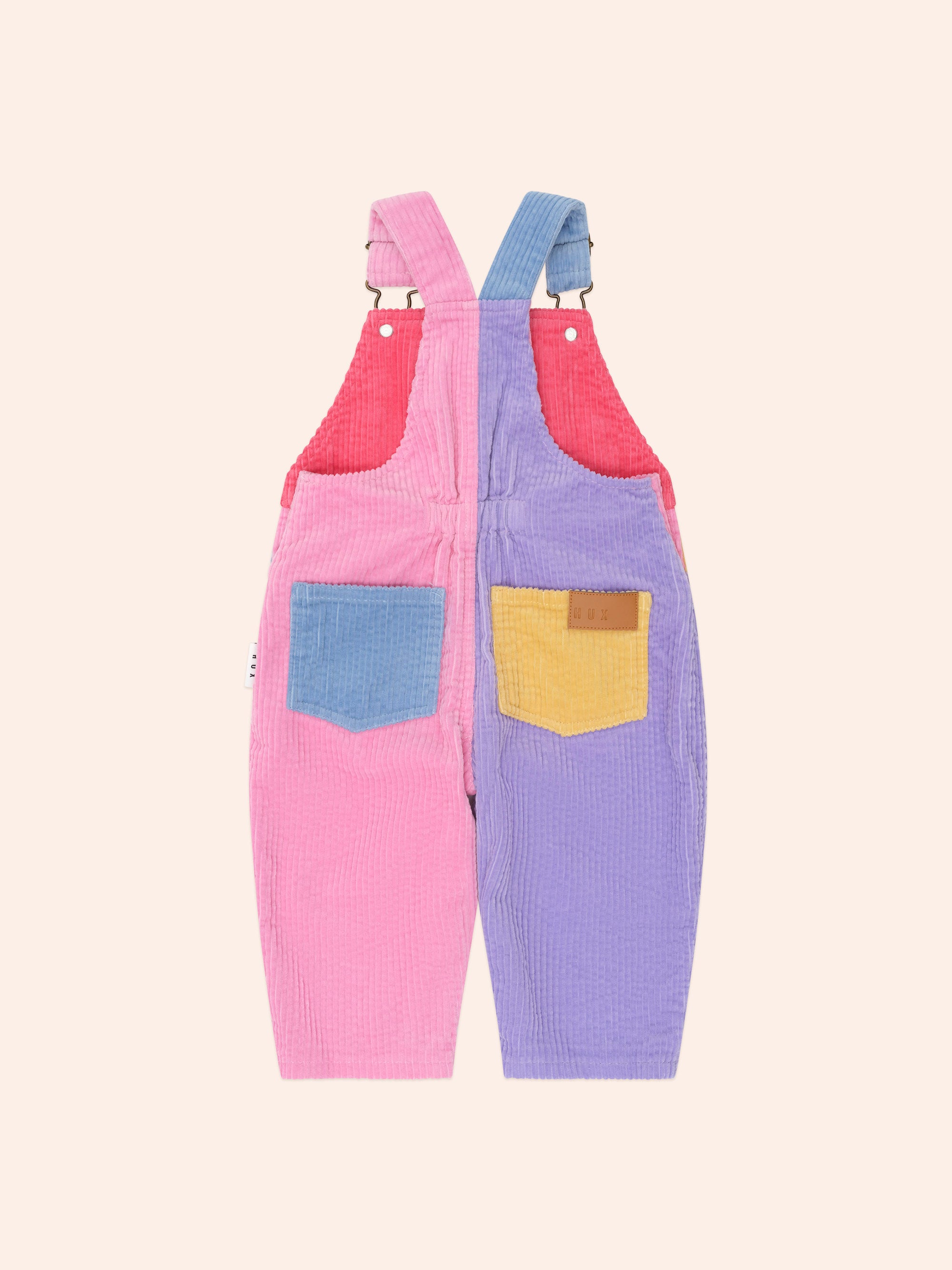 Colour Block Girl Cord Overalls