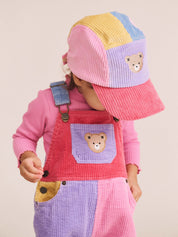Colour Block Girl Cord Overalls
