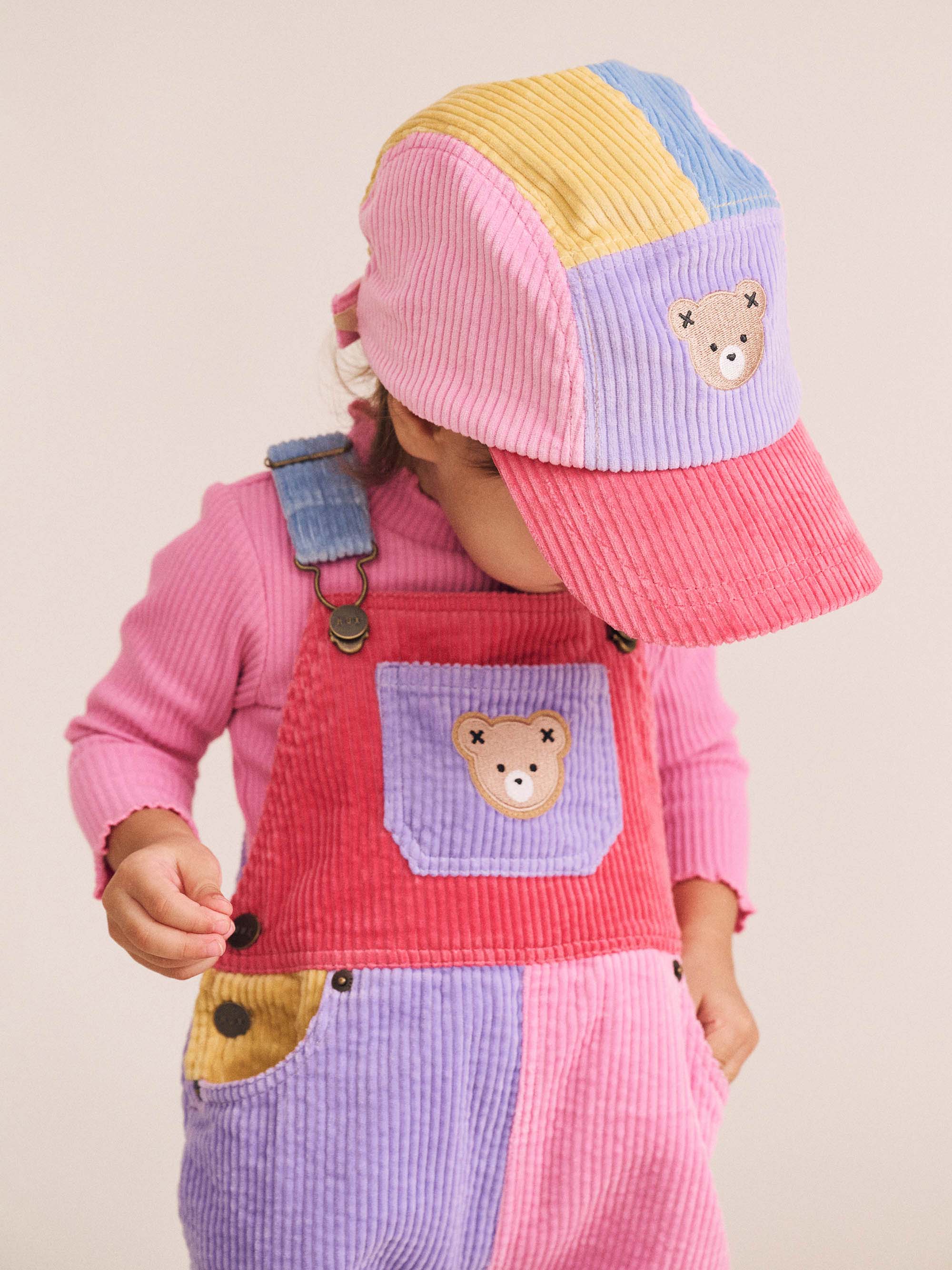 Pink Colour Block Cord Panel Cap