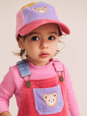 Colour Block Girl Cord Overalls