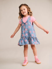 Dreamy Denim Cherry Pinafore