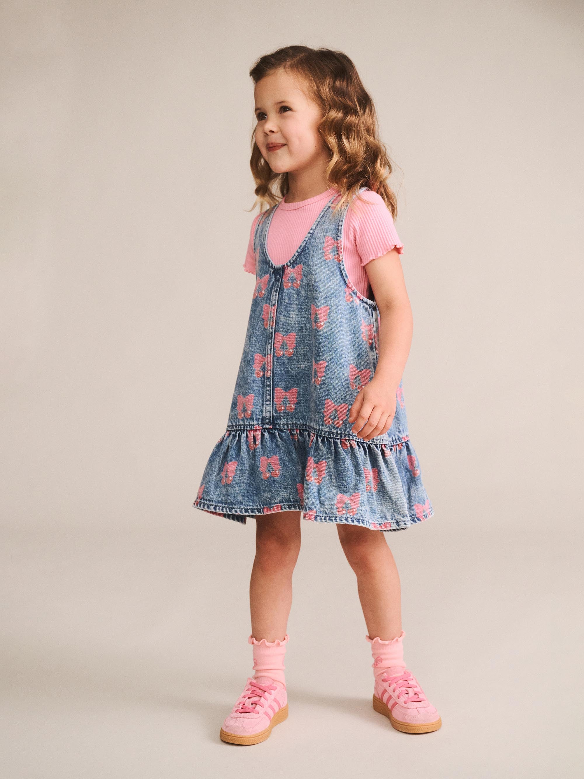 Dreamy Denim Cherry Pinafore