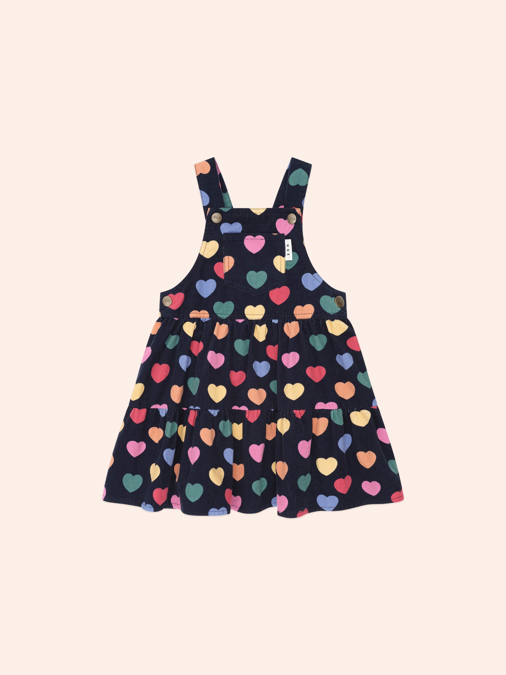 Multi Hearts Cord Pinafore