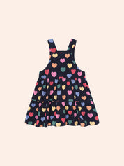 Multi Hearts Cord Pinafore