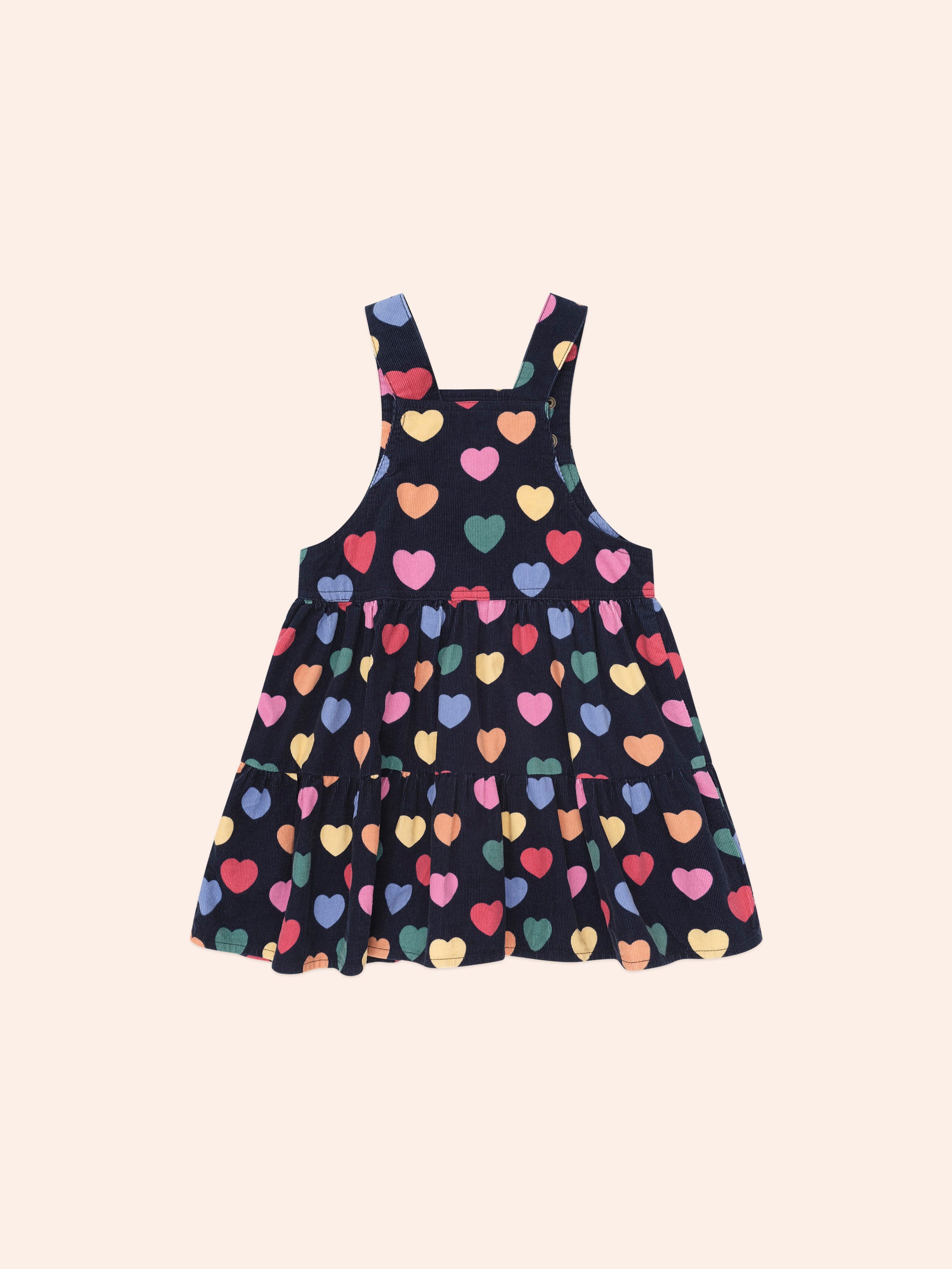 Multi Hearts Cord Pinafore