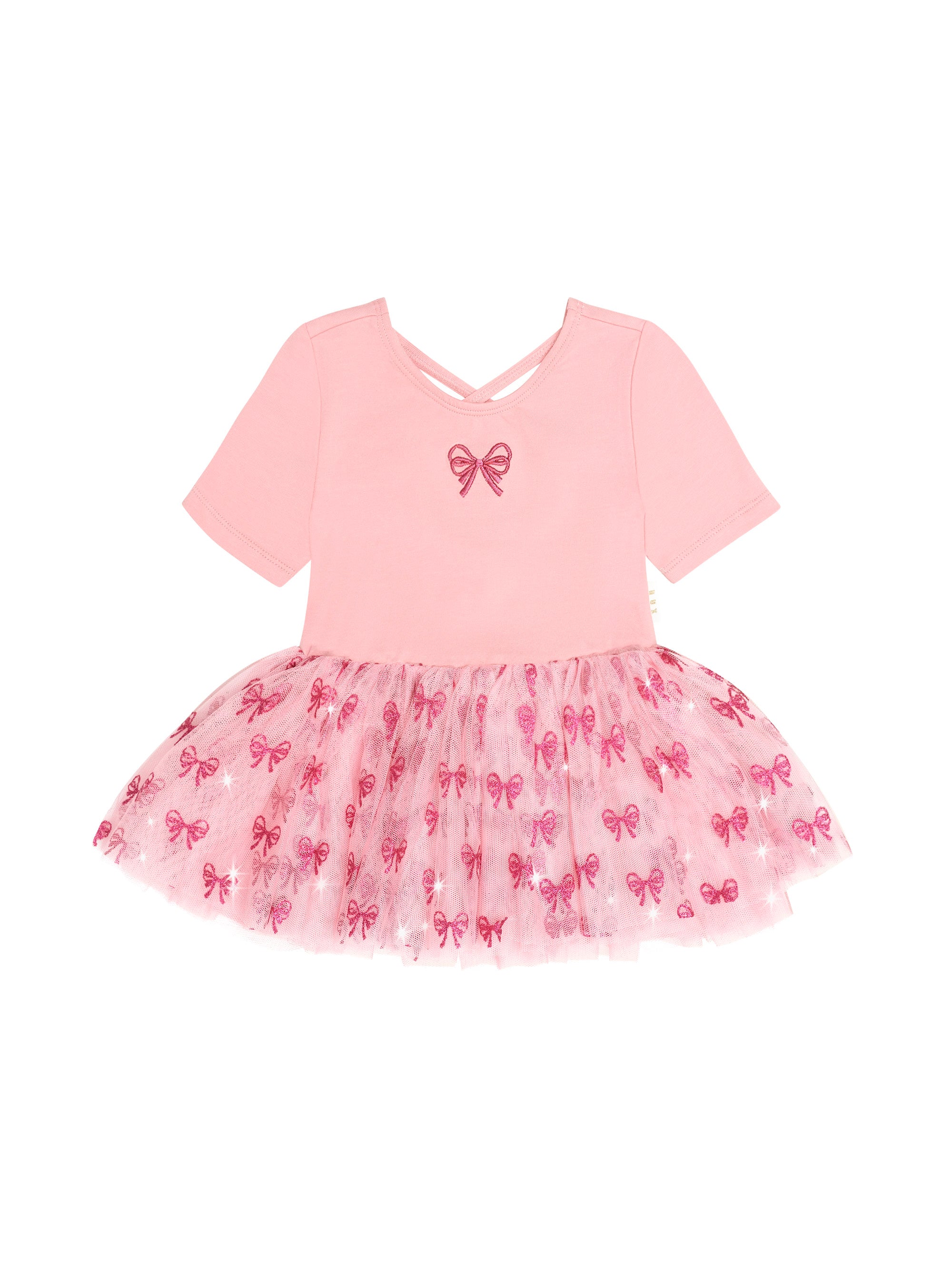 Glitter Bow Tutu Tulle Dress
