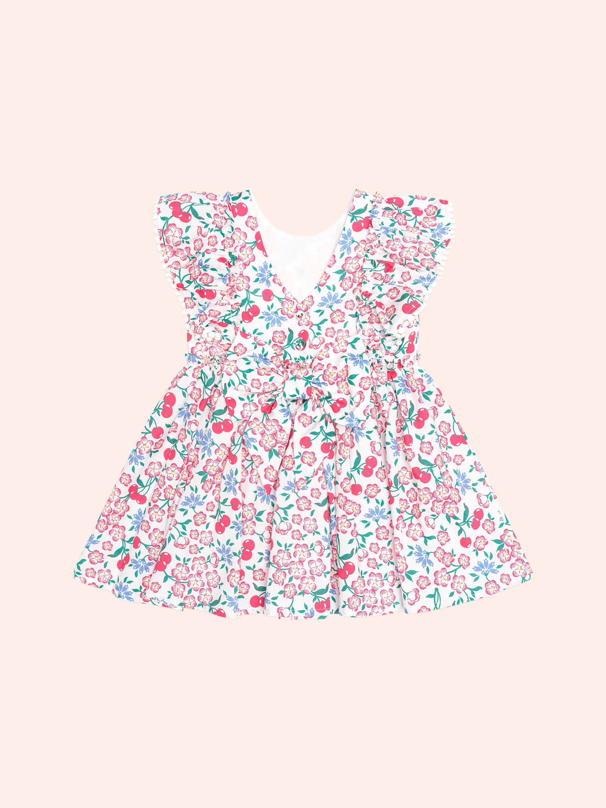 Tropical Floral Bow Back Dress