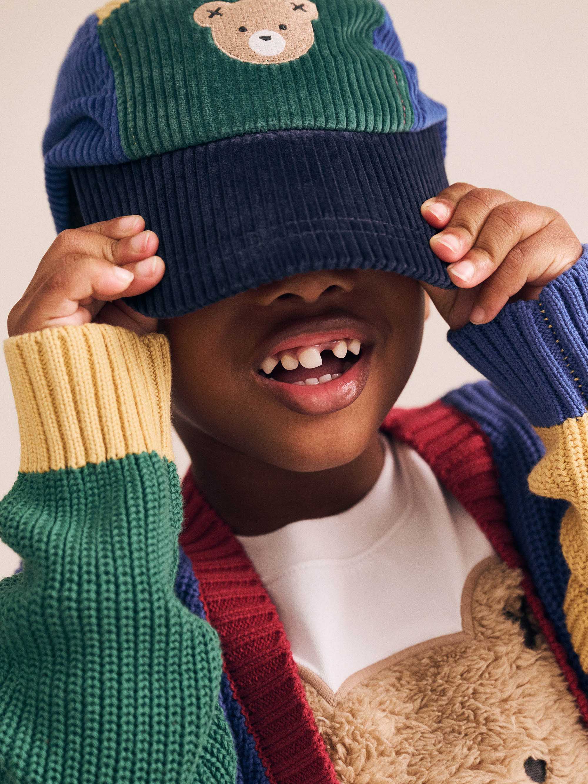 Colour Block Cord Panel Cap