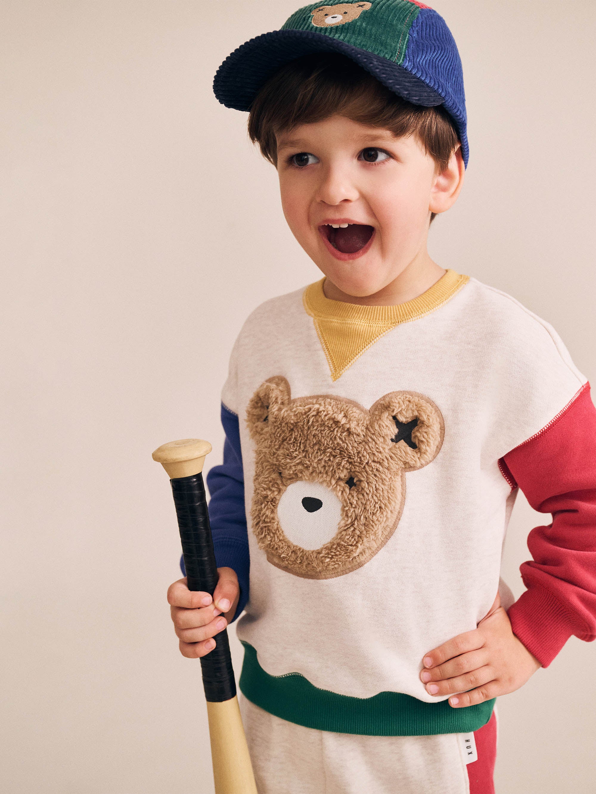 Furry Hux Bear Colour Block Sweatshirt
