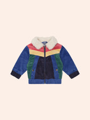 Colour Block Blue Boys Cord Jacket