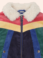 Colour Block Blue Boys Cord Jacket