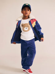 Colour Block Blue Boys Cord Jacket