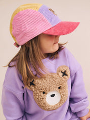Pink Colour Block Cord Panel Cap