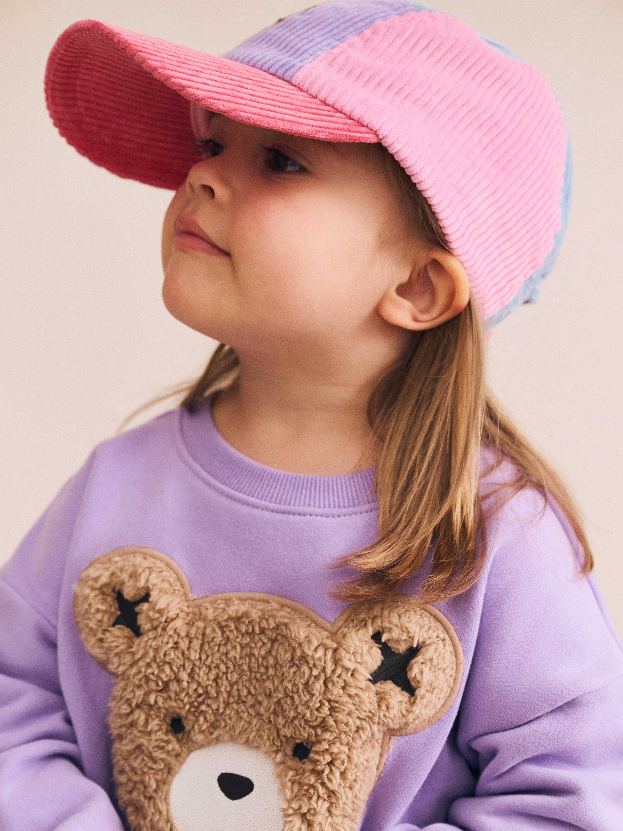 Pink Colour Block Cord Panel Cap