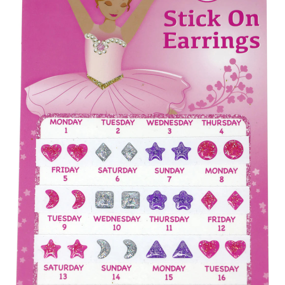30 Pairs Ballerina Stick On Earrings