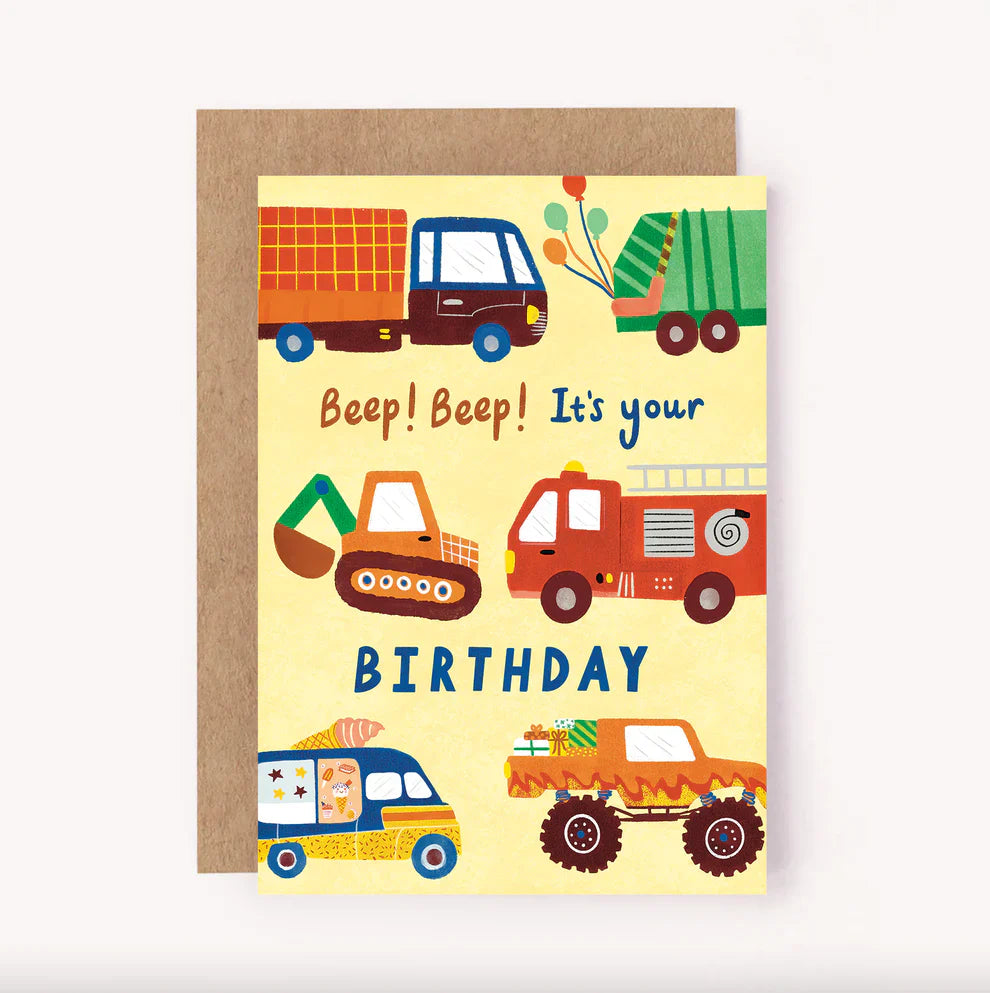 Greeting Birthday Card Vehicles