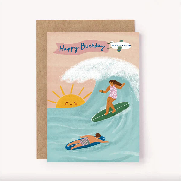 Greeting Birthday Card Surfing