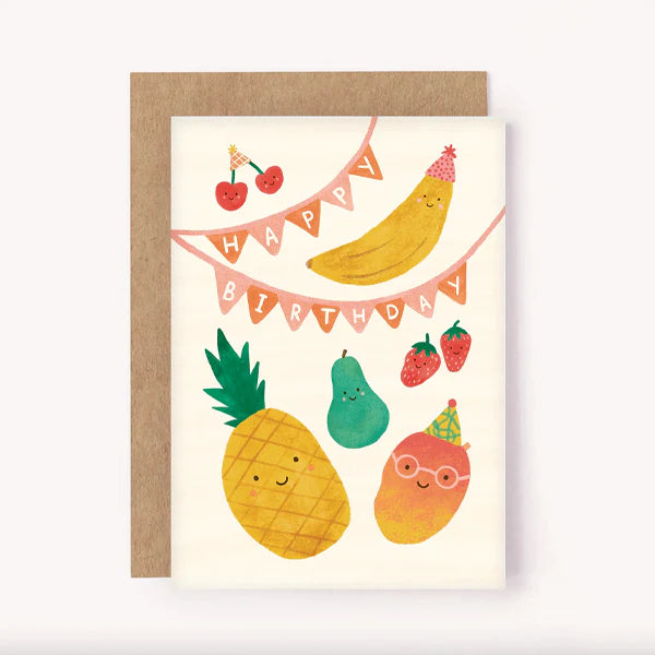 Greeting Birthday Card Fruit Party