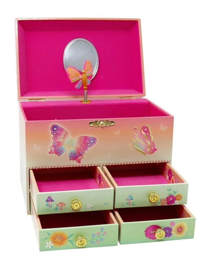 Rainbow Butterfly Medium Musical Jewellery Box