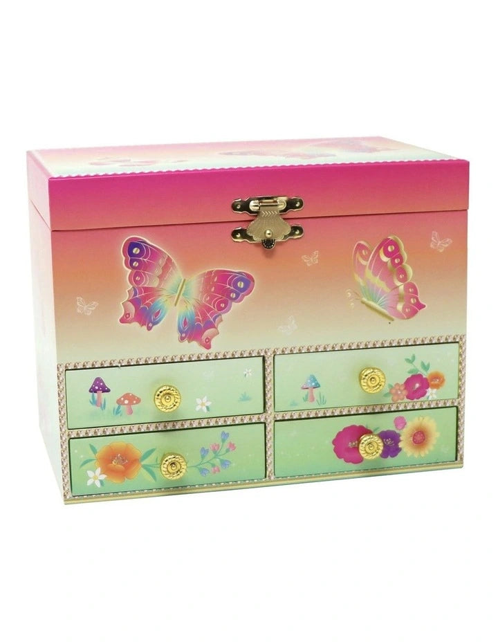 Rainbow Butterfly Medium Musical Jewellery Box