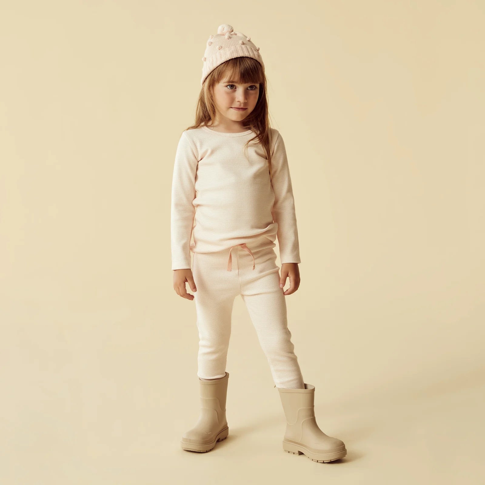Organic Stripe Rib Legging - Cantaloupe