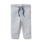 Organic Stripe Rib Legging - Rain Drop